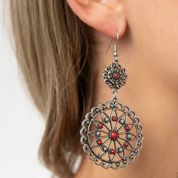 Red Earrings - Picture 2 of 2